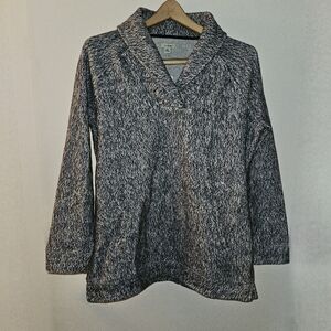 NWT LL BEAN  Heritage Marled Fleece Shawl Collar Cozy Pullover Sweater Sz M